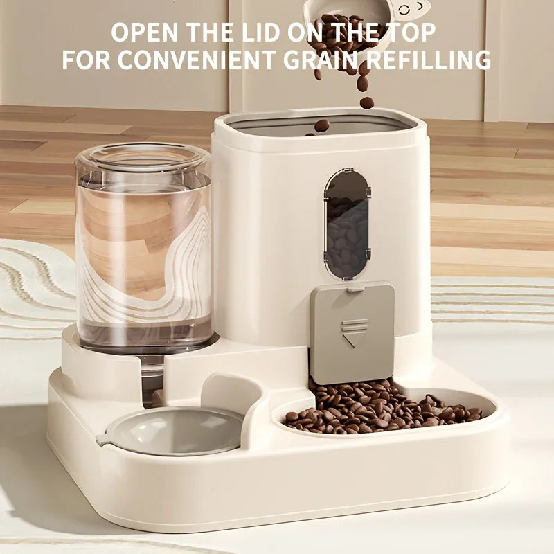 2In 1 Cat Food Dispenser Water and Food Integrated Fully Automatic Cat Food Feeding and Water Dispenser Cute Water Dispenser