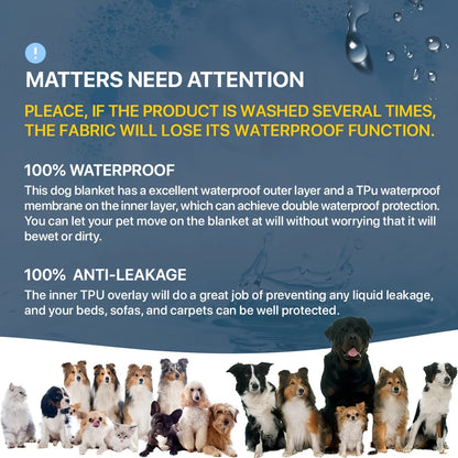 Double-Sided Waterproof Dog Bed Cover Pet Blanket Sofa Couch Furniture Protector for Dogs