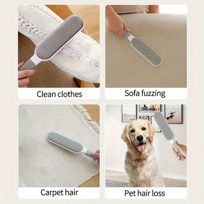 Double-Sided Pet Hair Remover, Manual Electrostatic Sticky Lint Brush, for Cat, Clothing, Sofa, Furniture, Carpet Cleaning